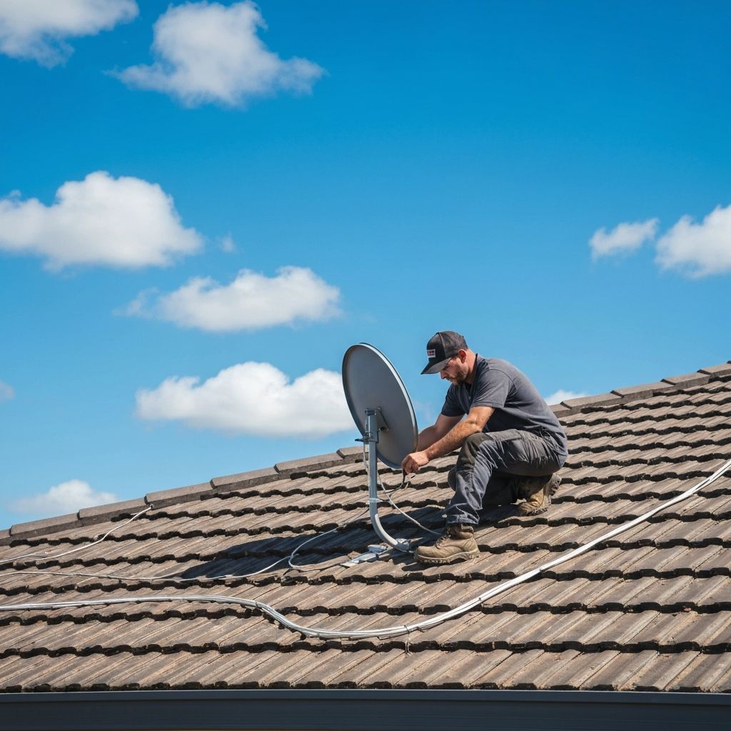 Starlink installation on a Perth roof by Sky Signal WA