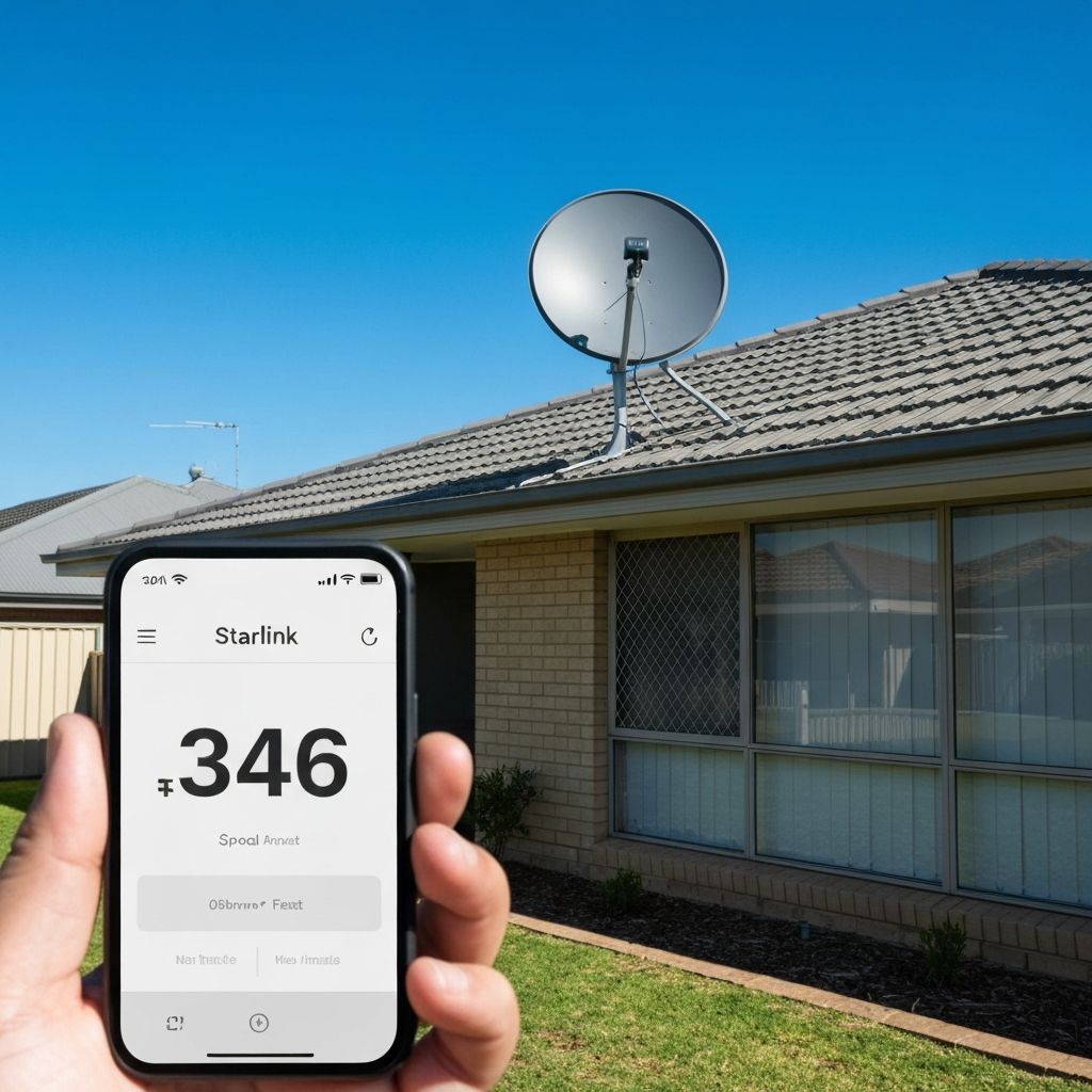 Starlink speed test after a Perth roof installation
