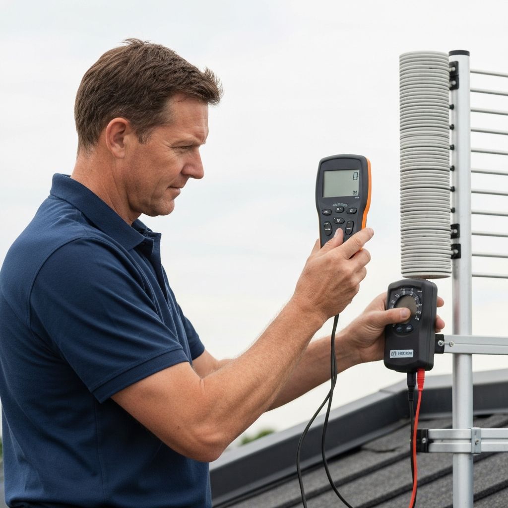 Signal testing after TV aerial installation in Perth